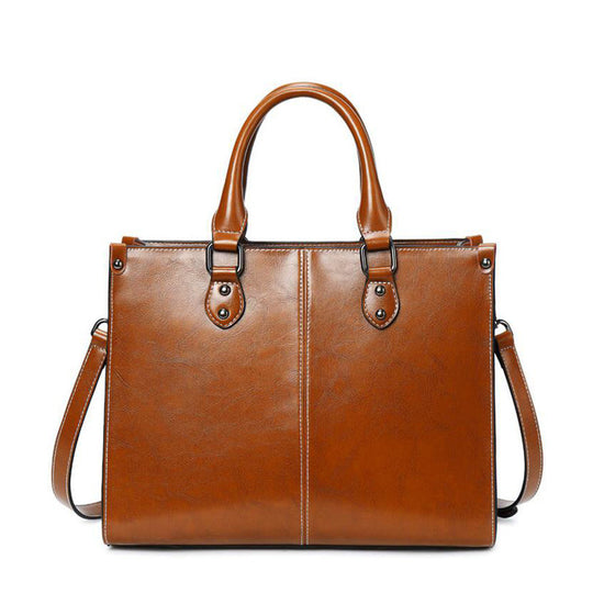 Elegant Leather Tote - Classic and Functional