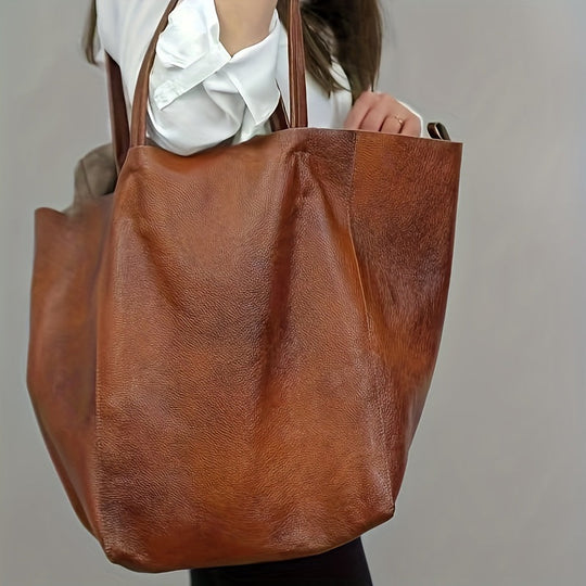 Renee’s Retro Softness | Large Capacity PU Leather Tote Bag