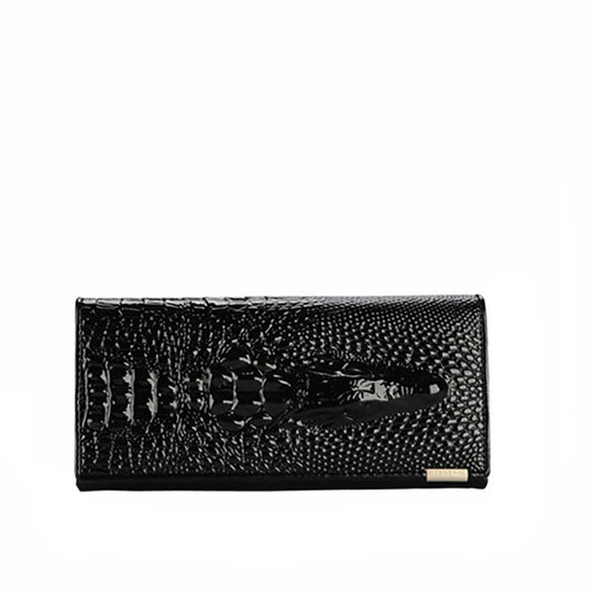 Elegant Croc-Embossed Genuine Leather Wallet