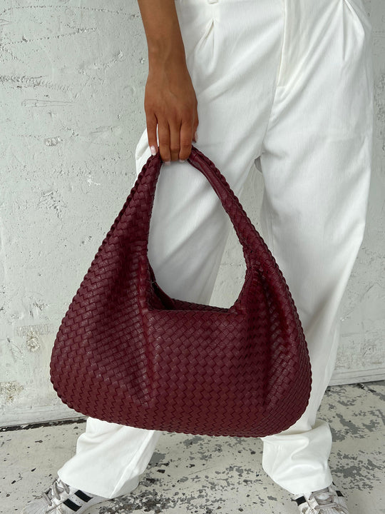 Valentina | Woven Red Tote Bag