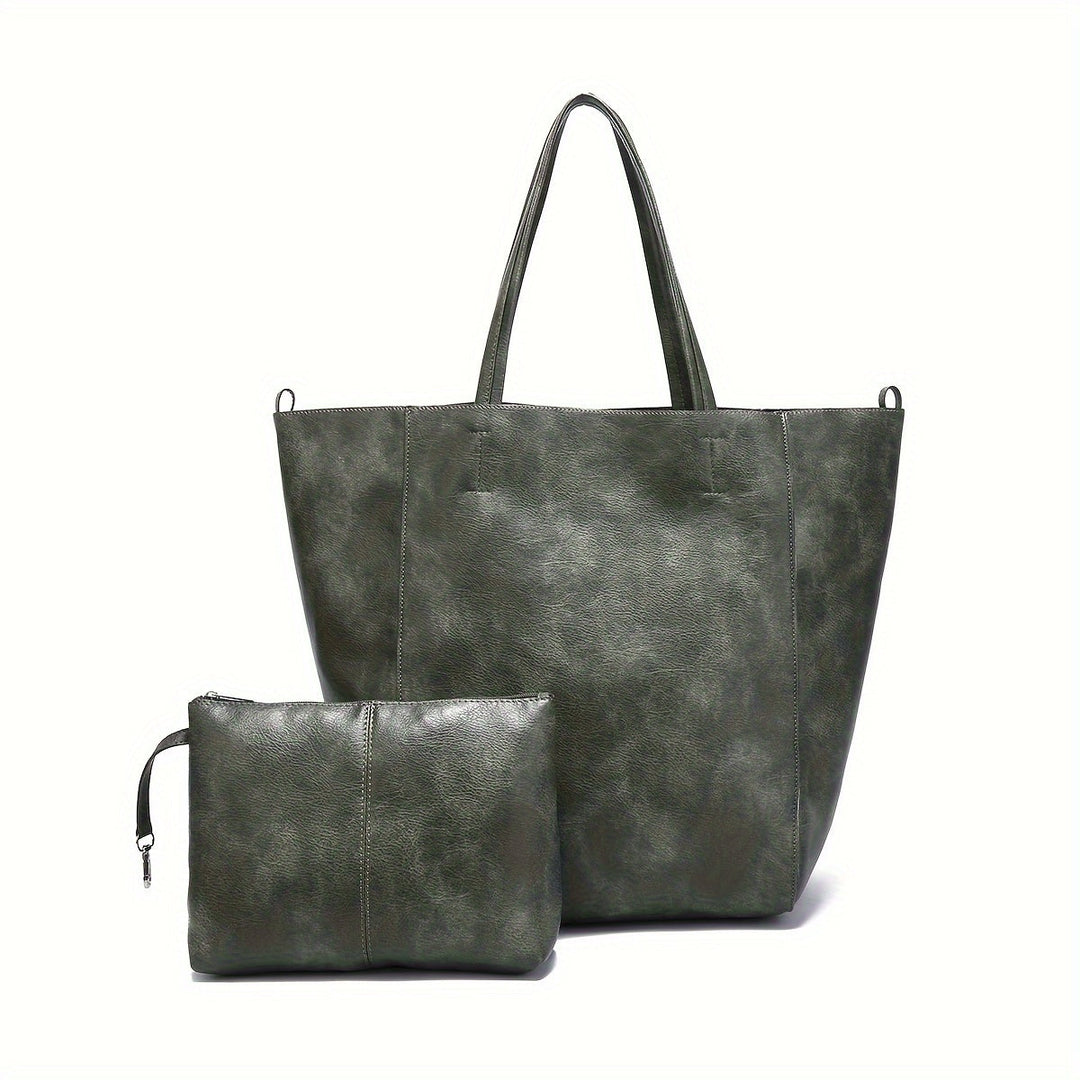 Renee’s Retro Softness | Large Capacity PU Leather Tote Bag