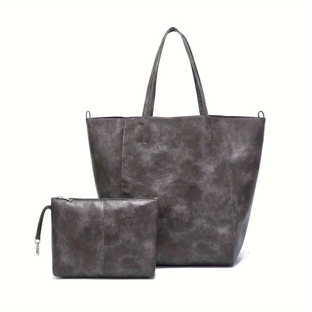 Renee’s Retro Softness | Large Capacity PU Leather Tote Bag