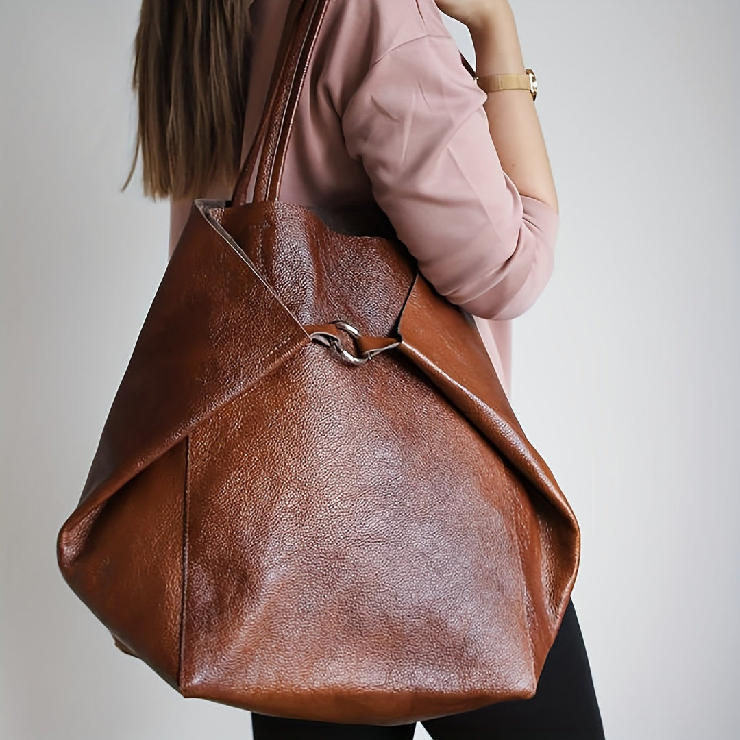 Renee’s Retro Softness | Large Capacity PU Leather Tote Bag