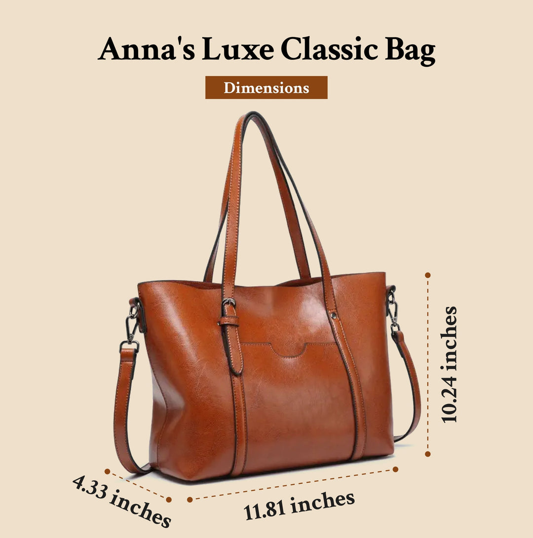 Anna's Luxe Classic | Faux Leather Shoulder Tote