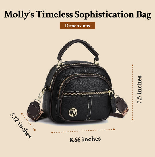 Molly’s Timeless Sophistication | Stylish Leather Bag with Shoulder Strap