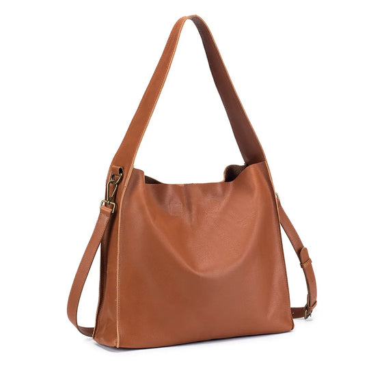 Mei Lin’s Timeless Elegance | Genuine Cowhide Leather Tote Bag