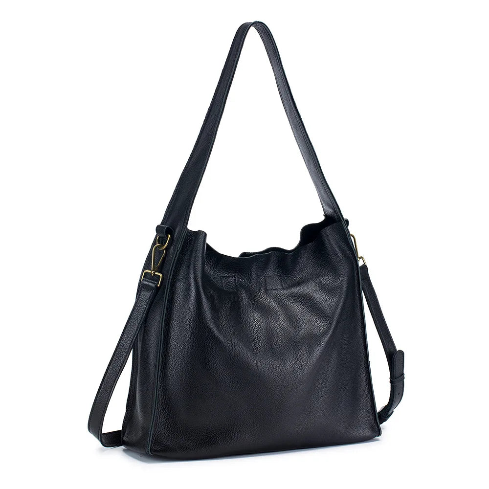 Mei Lin’s Timeless Elegance | Genuine Cowhide Leather Tote Bag