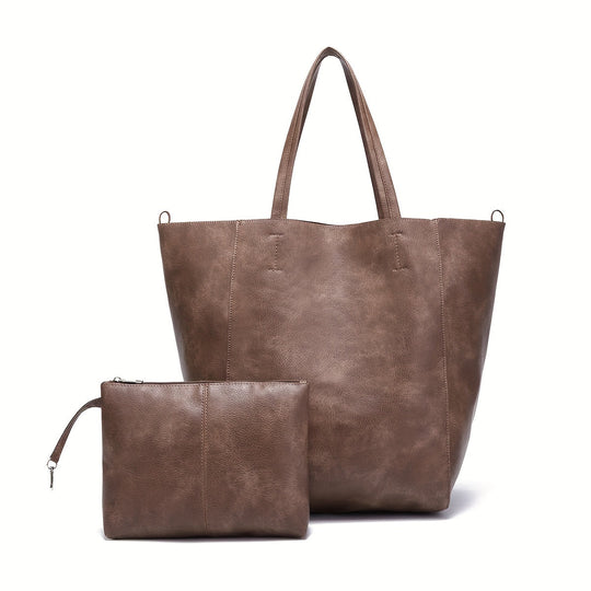 Renee’s Retro Softness | Large Capacity PU Leather Tote Bag